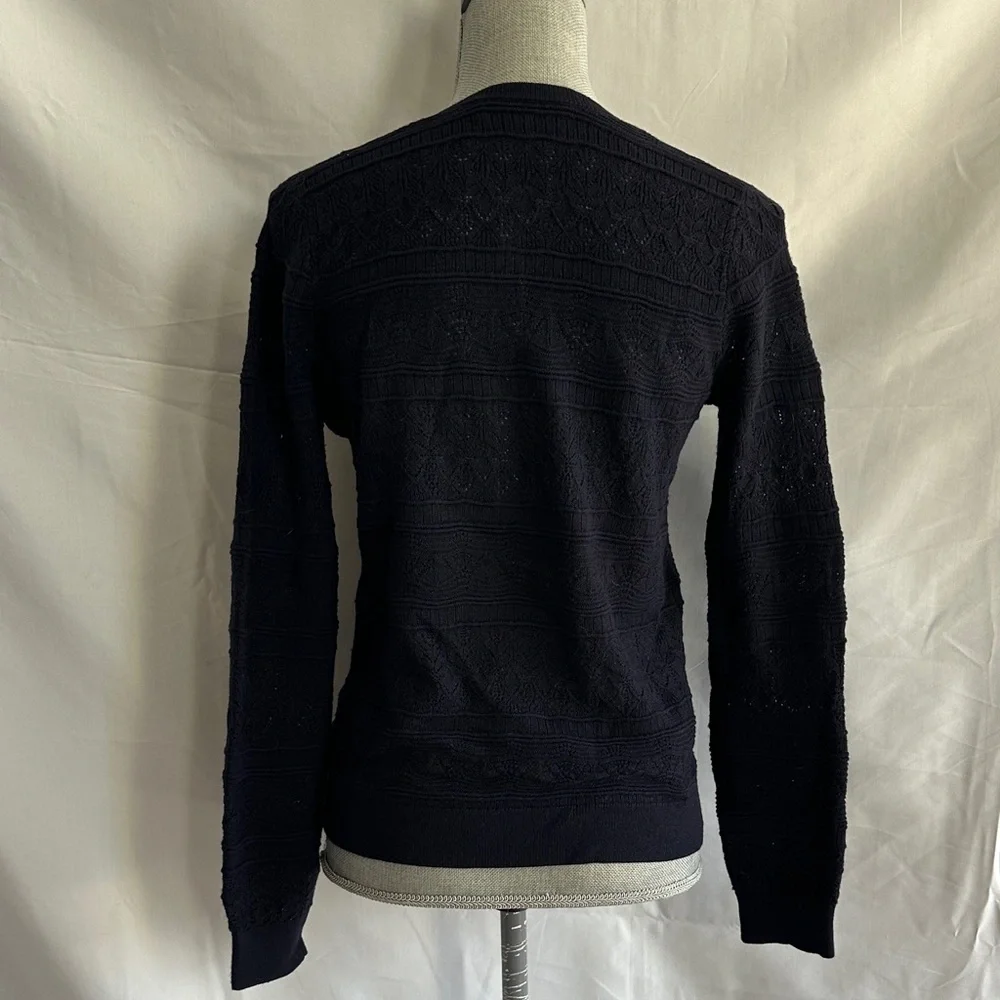 Sezane Lyna Jumper Knit Henley, in Navy - Picture 6 of 12